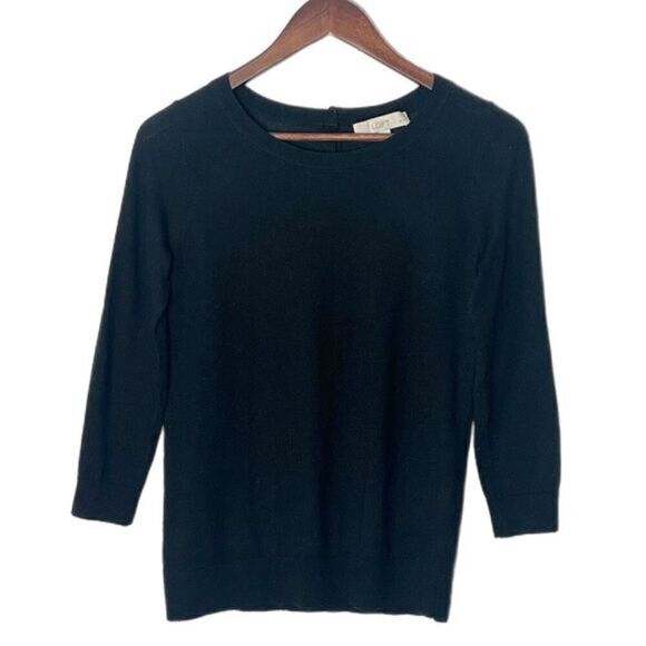 LOFT Sweaters - Loft Wool Blend Button Back Crewneck Sweater